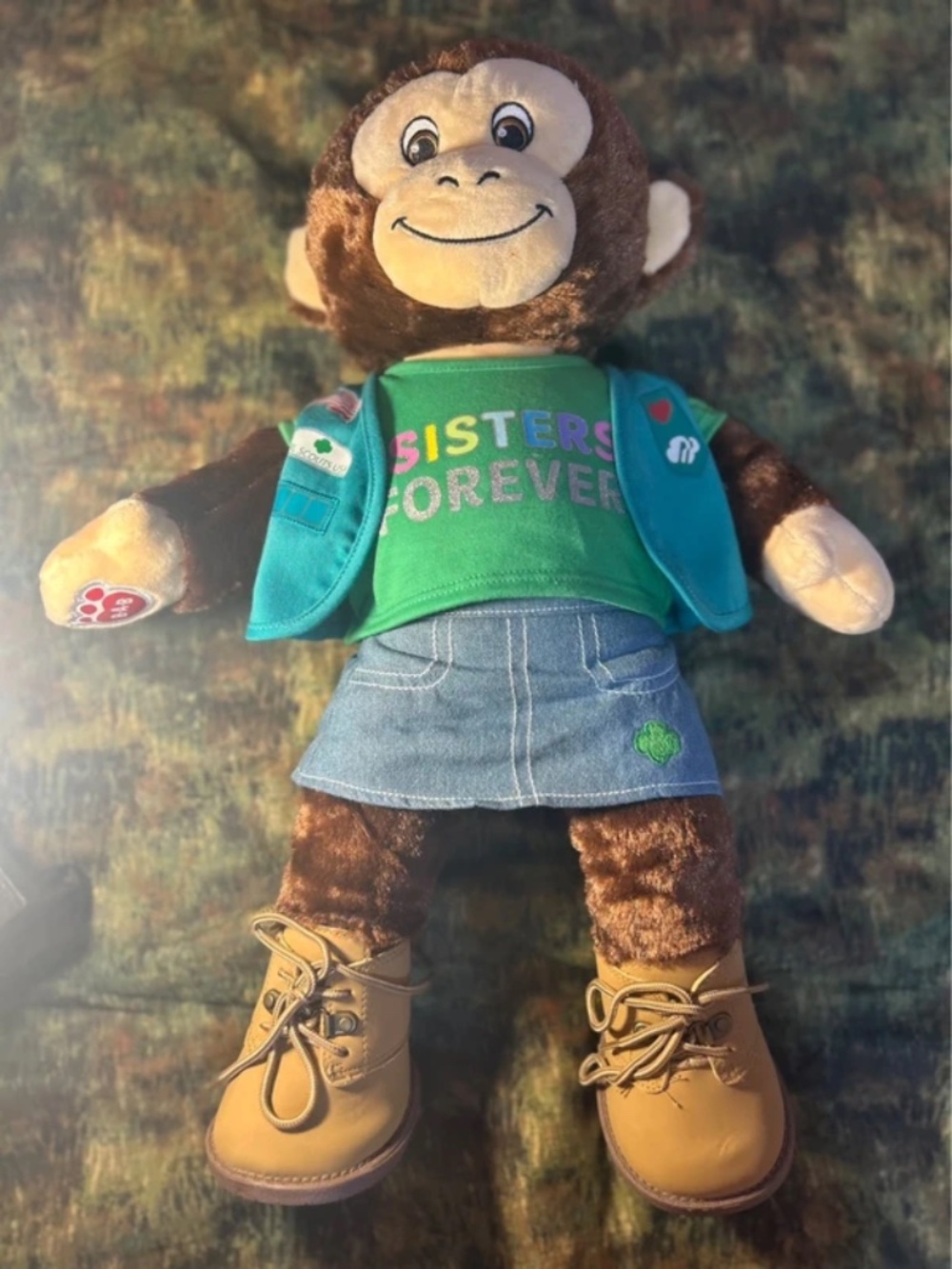 2021 Build-A-Bear Workshop B-A-B Monkey Girl Scouts USA Sisters Forever Plush
